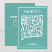 Boho Blauwgroen Floral Mandala New Mexico State Mo Aankondiging (Voorkant / Achterkant)