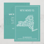 Boho Blauwgroen Floral Mandala New York State Movi Aankondiging (Voorkant / Achterkant)