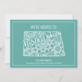 Boho Blauwgroen Floral Mandala North Dakota State  Aankondiging (Voorkant)