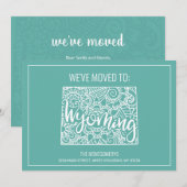 Boho Blauwgroen Floral Mandala Wyoming State Verhu Aankondiging (Voorkant / Achterkant)