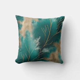 Boho Blauwgroen Kussen – Abstract Home Decor Desig