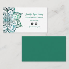 Boho Blauwgroen Mandala LMT Visitekaartje