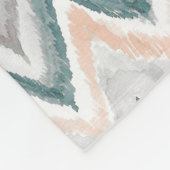 Boho Blauwgroen Peach Bleek Grey Waterverf Wash Pa Fleece Deken (Hoek)
