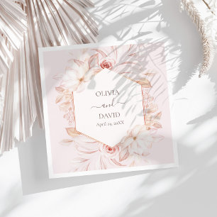 Boho Bleekroze Rozen Trouwservetten Servet