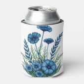 Boho-blikkoeler met elegante bloemendesign blikjeskoeler (Blikje Voorkant)