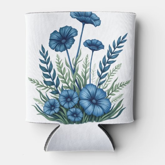 Boho-blikkoeler met elegante bloemendesign blikjeskoeler (Voorkant)