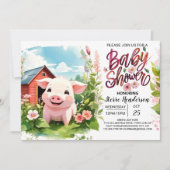 Boho Bliss Boerderij Varkensvarken Baby shower Kaart (Voorkant)