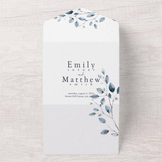 Boho Bliss Bruiloft All In One Uitnodiging (Buitenkant)