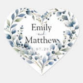 Boho Bliss Bruiloft Hart Sticker (Voorkant)