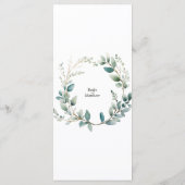 Boho Bliss Bruiloft Menu (Achterkant)