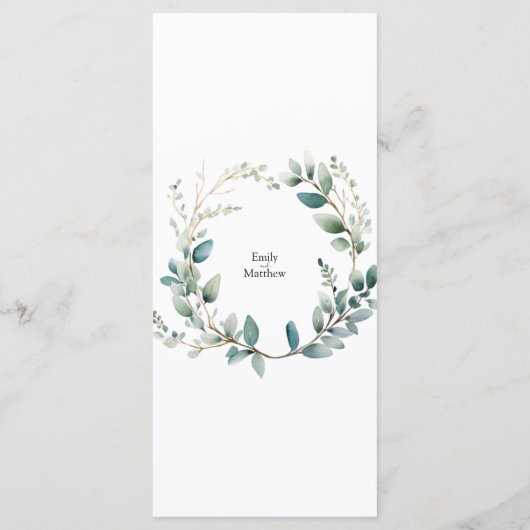 Boho Bliss Bruiloft Menu (Achterkant)