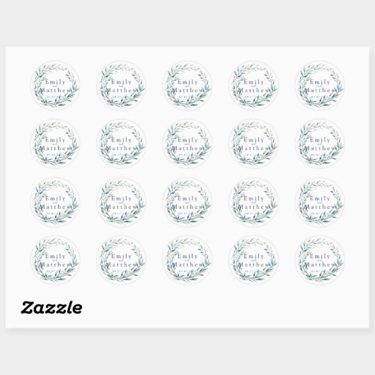 Boho Bliss Bruiloft Ronde Sticker (Vel)