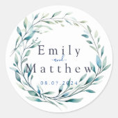 Boho Bliss Bruiloft Ronde Sticker (Voorkant)