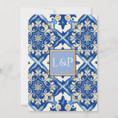 Boho Bliss: Chique Zomer Tegel Trouwceremonie Kaart (Achterkant)