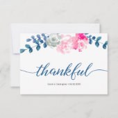 Boho Bliss: Elegante Waterverf dan bloemenbruiloft Bedankkaart (Voorkant)