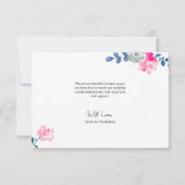 Boho Bliss: Elegante Waterverf dan bloemenbruiloft Bedankkaart (Achterkant)