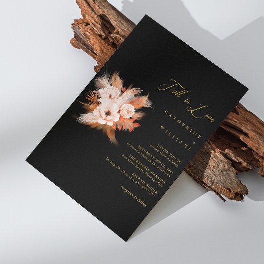 Boho Bliss: Fall in Love Bruiloft Kaart