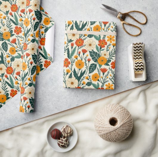 Boho Bloeiend Cadeaupapier (Crafts)