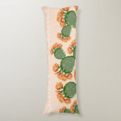 Boho bloeiende Prickly Pear Cactus Sweet Dreams Lichaamskussen (Voorkant Verticaal)