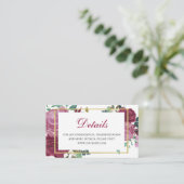 Boho bloeit bruiloft details. Floral insert kaart (Staand voorkant)