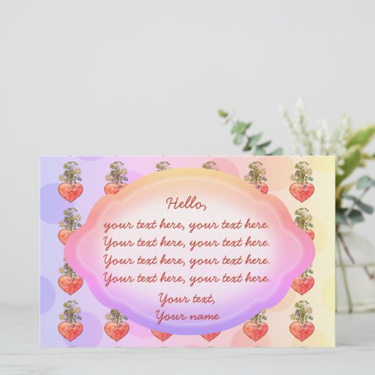 Boho bloeit hartkleurig papier (Staand voorkant)