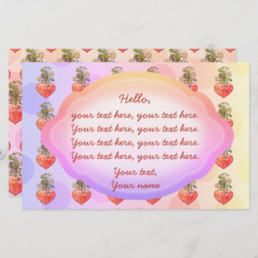 Boho bloeit hartkleurig papier (Voorkant / Achterkant)