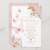 Boho bloeit vlinder op weg naar Baby shower Kaart (Voorkant / Achterkant)