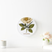 Boho Bloem Aangepaste Naam Ronde Klok (Huis)