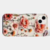 boho bloem aanpasbare quote iPhone hoesje (Achterkant horizontaal)