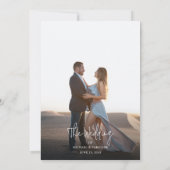 Boho Bloem Aardewerk Pampas Foto Script Bruiloft Kaart (Achterkant)