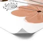 Boho Bloem Abstract | Neutraal Terracotta Botanica Poster (Hoek)