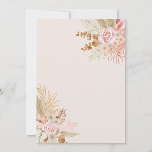 Boho Bloem Baby In Bloei Baby Shower Kaart (Achterkant)