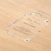 Boho Bloem Baby Shower Acryl Uitnodigingen (Laagn)