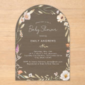 Boho Bloem Baby Shower  Acryl Uitnodigingen (Voorkant)