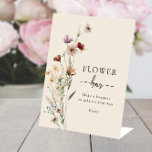 Boho Bloem Bar Teken Reclamebord Met Voetstuk<br><div class="desc">Dit stijlvolle en elegante Boho Flower Bar Sign heeft prachtige handbeschilderde waterverf wilde bloemen in een prachtig boeket. Vind overeenkomende items in het Boho Wildflower Vrijgezellenfeest Collectie.</div>