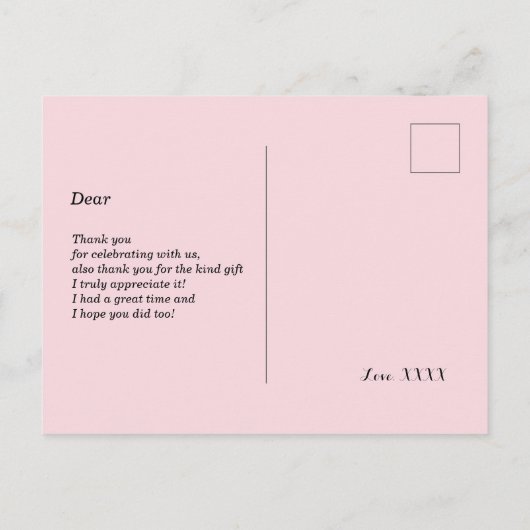 boho bloem, bloem verjaardag bedank kaart (Achterkant)