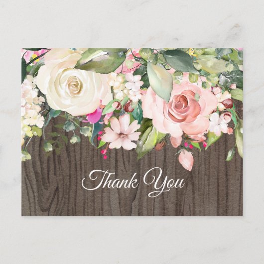 boho bloem, bloem verjaardag bedank kaart (Voorkant)