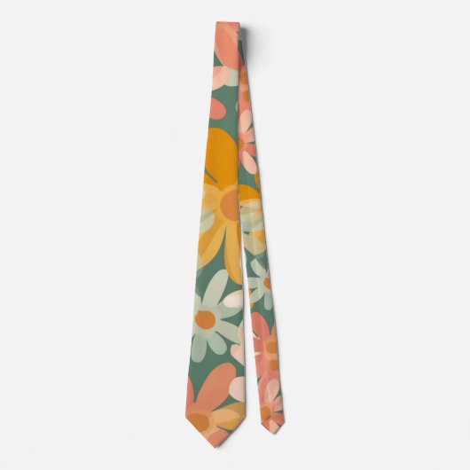 Boho Bloem Bloemstuk Custom – Elegante Mode Stropdas (Voorkant)