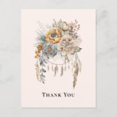 Boho Bloem Boeket en Dreamcatcher Dank u Briefkaart (Voorkant)