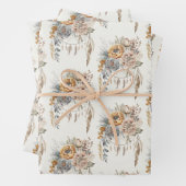 Boho Bloem Boeket en Dreamcatcher Patroon Inpakpapier Vel (In situ)