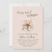 Boho Bloem Boog Baby Shower Nesting Feestje Kaart (Voorkant)