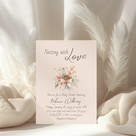 Boho Bloem Boog Baby Shower Nesting Feestje Kaart