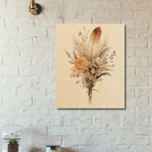Boho bloem botanische beige bruin wit grijs