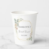 Boho Bloem Bruidsdouche Papieren Bekers (Voorkant)