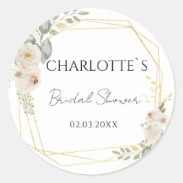 Boho Bloem Bruidsdouche    Ronde Sticker