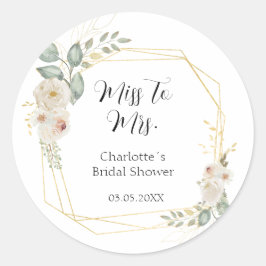 Boho Bloem Bruidsdouche Ronde Sticker