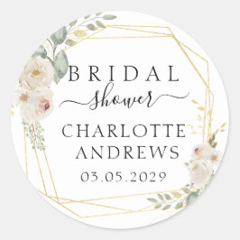 Boho Bloem Bruidsdouche Ronde Sticker