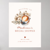 Boho Bloem Bruidsdouche Welkom Poster (Voorkant)