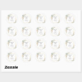 Boho Bloem Bruiloft Borrel Ronde Sticker (Vel)
