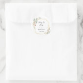 Boho Bloem Bruiloft Borrel Ronde Sticker (Tas)